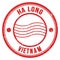 HA LONG - VIETNAM, words written on red postal stamp