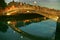 Ha\'penny Bridge. River Liffey in Dublin.