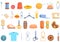 Haberdashery icons set, cartoon style