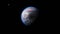 Habitable Red Earth like Alien Exoplanet with Moon in Space	- 3D Illustration