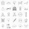 Habitat of animals icons set, outline style