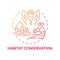 Habitat conservation red gradient concept icon