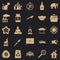 Habitat icons set, simple style