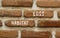 Habitat loss symbol. Concept words Habitat loss on red brown brick wall. Beautiful red brown brick wall background. Business