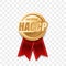 HACCP certified award ribbon, food safety and quality badge, vector golden medal. HACCP certificate gold guarantee stamp,