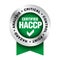 HACCP hazard analysis critical control point, food safety certified vector badge icon logo