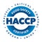 HACCP hazard analysis critical control point, food safety certified vector badge icon logo