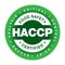 HACCP hazard analysis critical control point, food safety certified vector badge icon logo