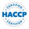 HACCP hazard analysis critical control point, food safety certified vector badge icon logo