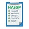 HACCP. Hazard analysis critical control points icon. Vector logo template. Certificate form