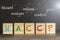 HACCP stamped on a wood scrabble pieces over a grunge black background