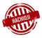 Hachioji - Red grunge button, stamp