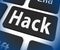 Hack Computer Key Shows Cybercrime 3d Illustration