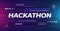 Hackathon banner illustration. Abstract futuristic background with glitch effect in neon colors. Screen template for