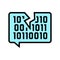 hacked password binary code color icon vector illustration
