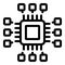 Hacked processor icon outline vector. Data network