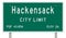 Hackensack road sign showing population and elevation