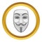 Hacker or anonymous mask icon