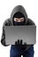 Hacker breaching computer security
