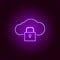 Hacker, cloud  icon in neon style. Can be used for web, logo, mobile app, UI, UX