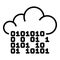 Hacker code in the cloud icon, outline style