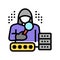 hacker digital thief color icon vector illustration