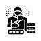 hacker digital thief glyph icon vector illustration