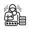 hacker digital thief line icon vector illustration