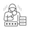 hacker digital thief line icon vector illustration