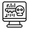 Hacker fraud icon outline vector. System lock