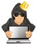 Hacker with gold crown