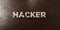 Hacker - grungy wooden headline on Maple - 3D rendered royalty free stock image