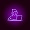 Hacker, hack icon in neon style. Can be used for web, logo, mobile app, UI, UX