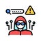 hacker hacked password color icon vector illustration