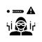 hacker hacked password glyph icon vector illustration