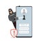 Hacker hold key. Anonymous unlocks phone protection. Spamming, hacker attack, scam alert. Network piracy danger