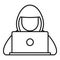 Hacker hood icon, outline style