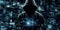 Hacker in hoodie dark theme cybersecurity vulnerability. Generative Ai