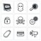 Hacker icons set. Vector Illustration.