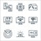 hacker line icons. linear set. quality vector line set such as access, alarm, radar, wifi, bug, download, malware, data theft