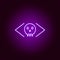 Hacker, malicious icon in neon style. Can be used for web, logo, mobile app, UI, UX
