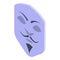 Hacker mask icon isometric vector. Anonymous guy