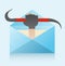 Hacker and phishing mail illustration