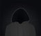 Hacker silhouette on binary background