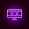 Hacker, spyware icon in neon style. Can be used for web, logo, mobile app, UI UX