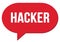 HACKER text written in a red speech bubble