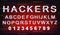 Hackers glitch font template