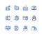 Hacking computers - modern line design style icons set