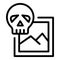 Hacking malware icon, outline style