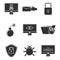 Hacking protection icon set